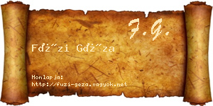 Füzi Géza névjegykártya