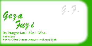 geza fuzi business card