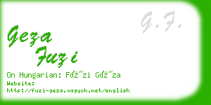 geza fuzi business card